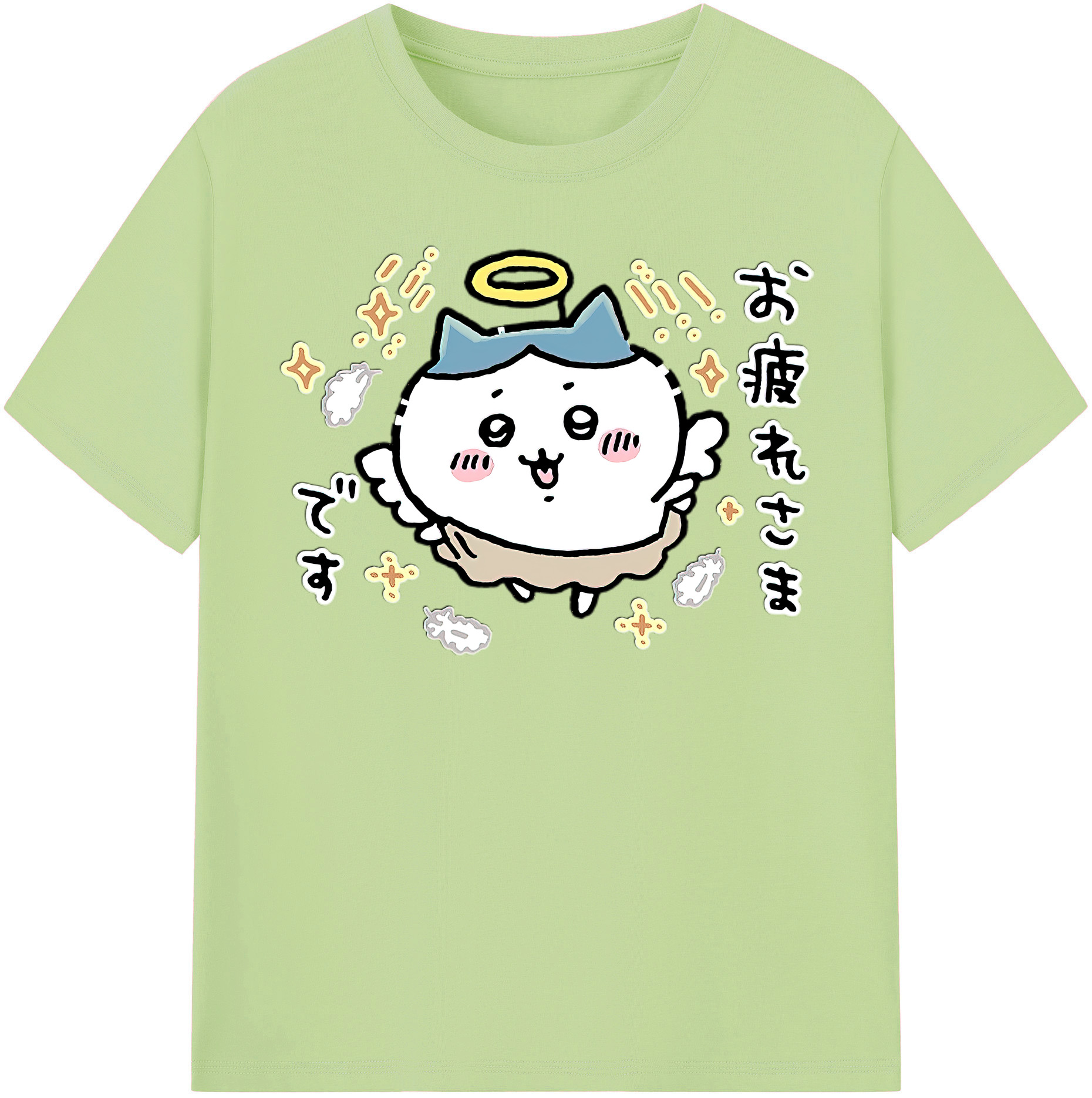 （画像用） ちいかわ ハチワレ Chii-kawa hachiware 綿100％半袖Tシャツ（フロントプリント）